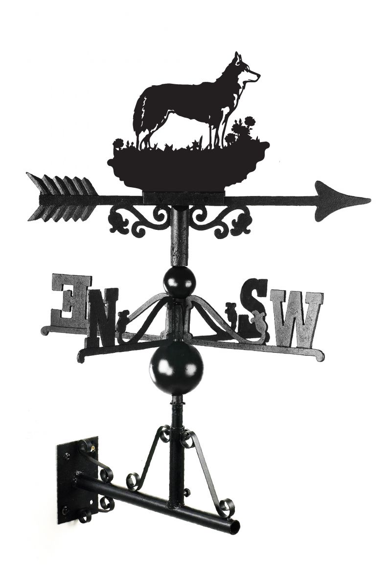 Large Cast Iron Husky Dog Weathervane