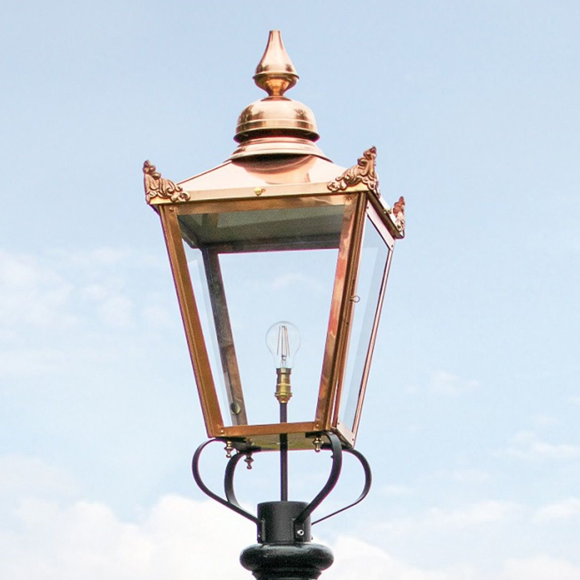 Copper Victorian Large Lamp Post Top