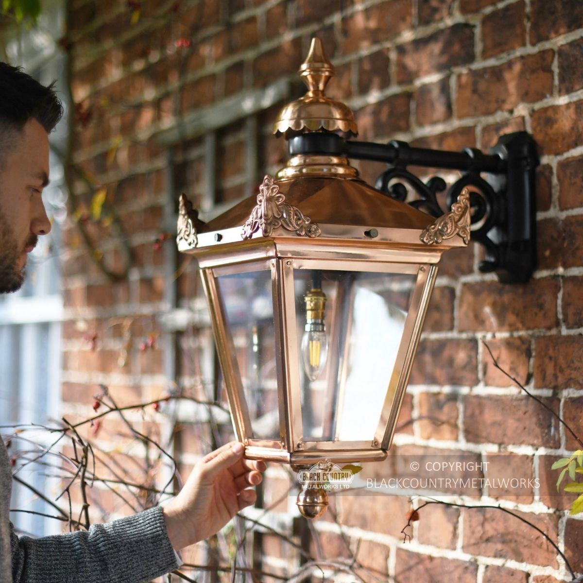 Large Copper Victorian Lantern To Scale