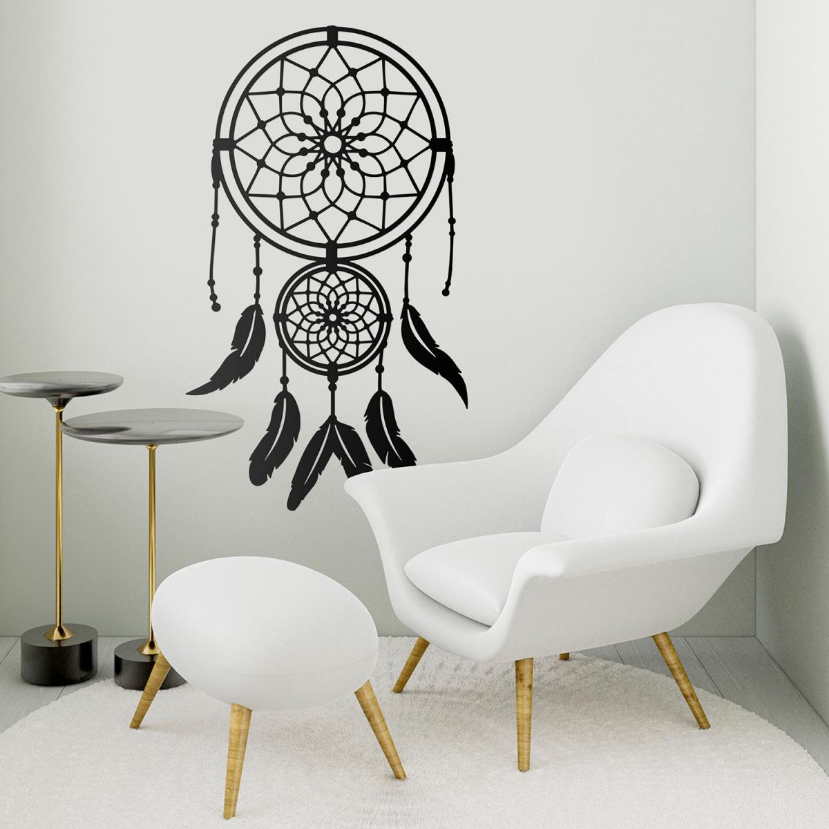 Dream Catcher Steel Wall Art in a Modern Sitting Room Dream Catcher Steel Wall Art in a Modern Sitting Room