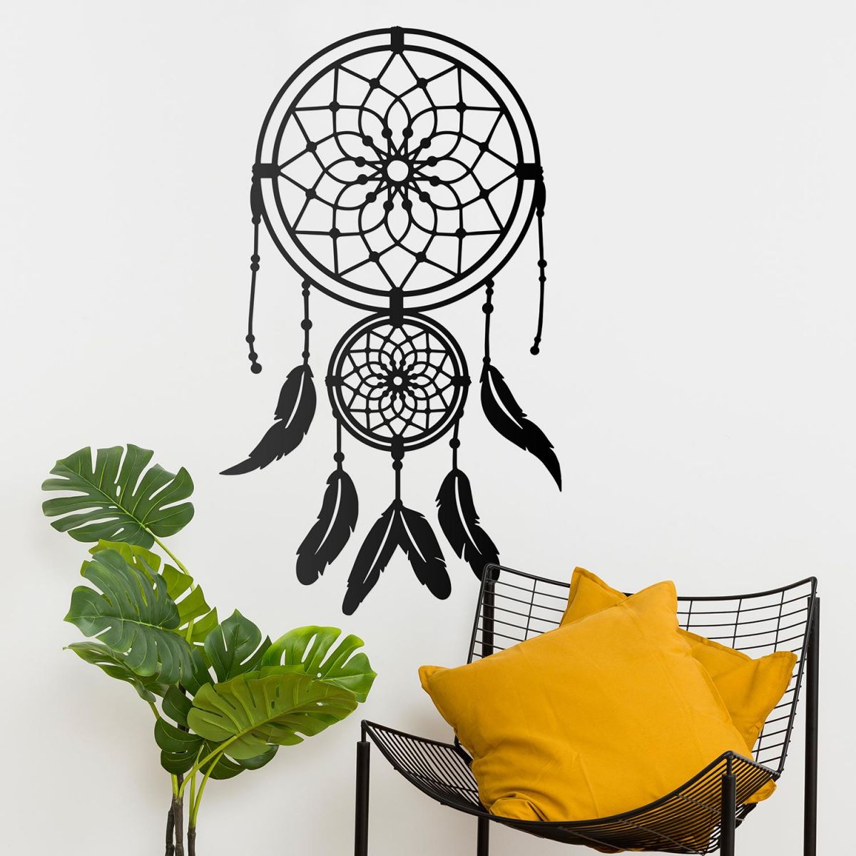 Dream Catcher Steel Wall Art in Situ in the Home Dream Catcher Steel Wall Art in Situ in the Home