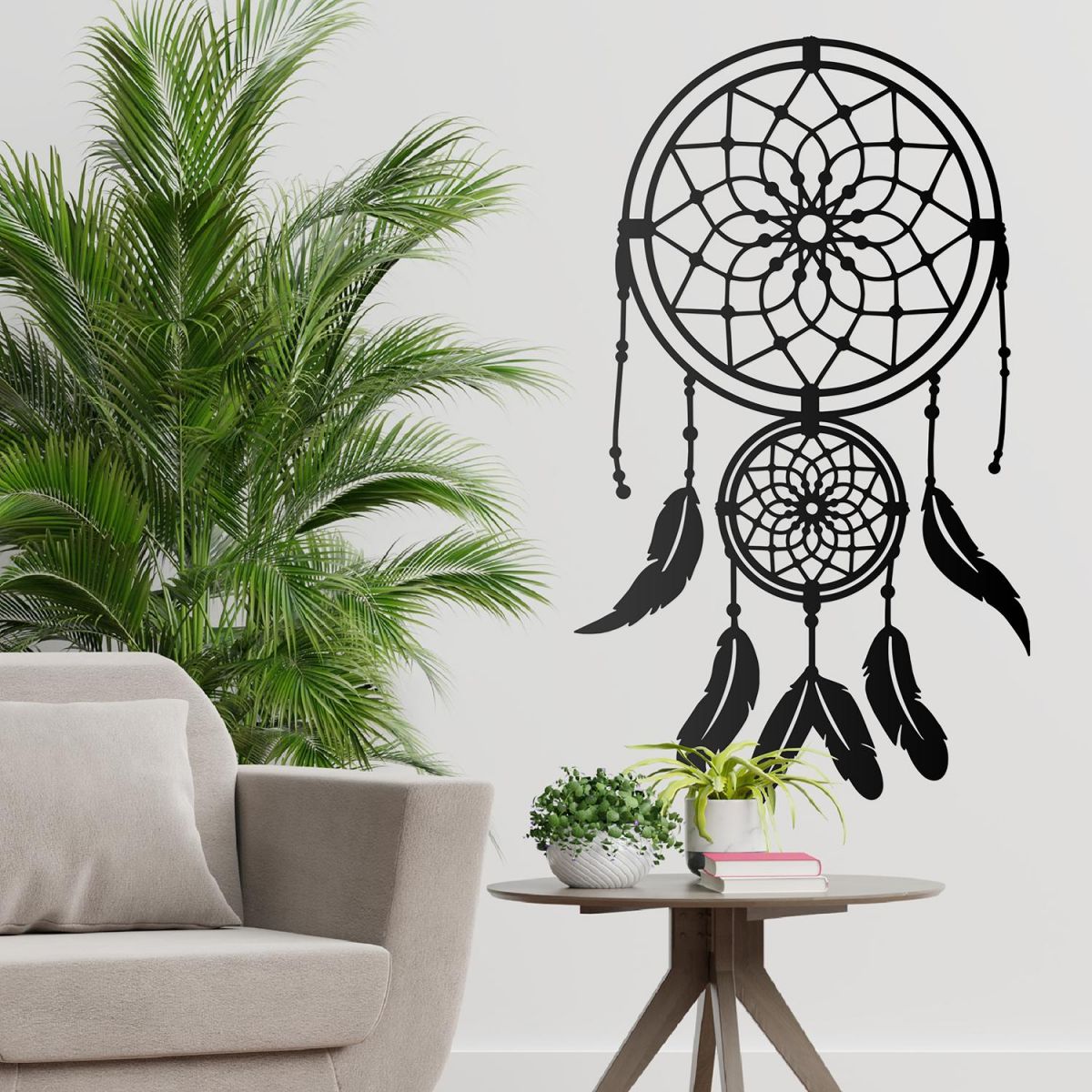 Dream Catcher Steel Wall Art in the Living Room Dream Catcher Steel Wall Art in the Living Room