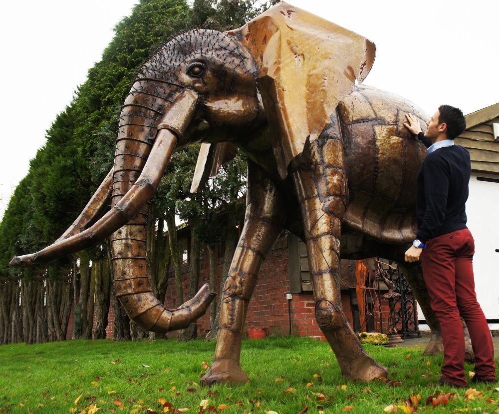 "The Colonel" magnificent iron sculpture of an African elephant