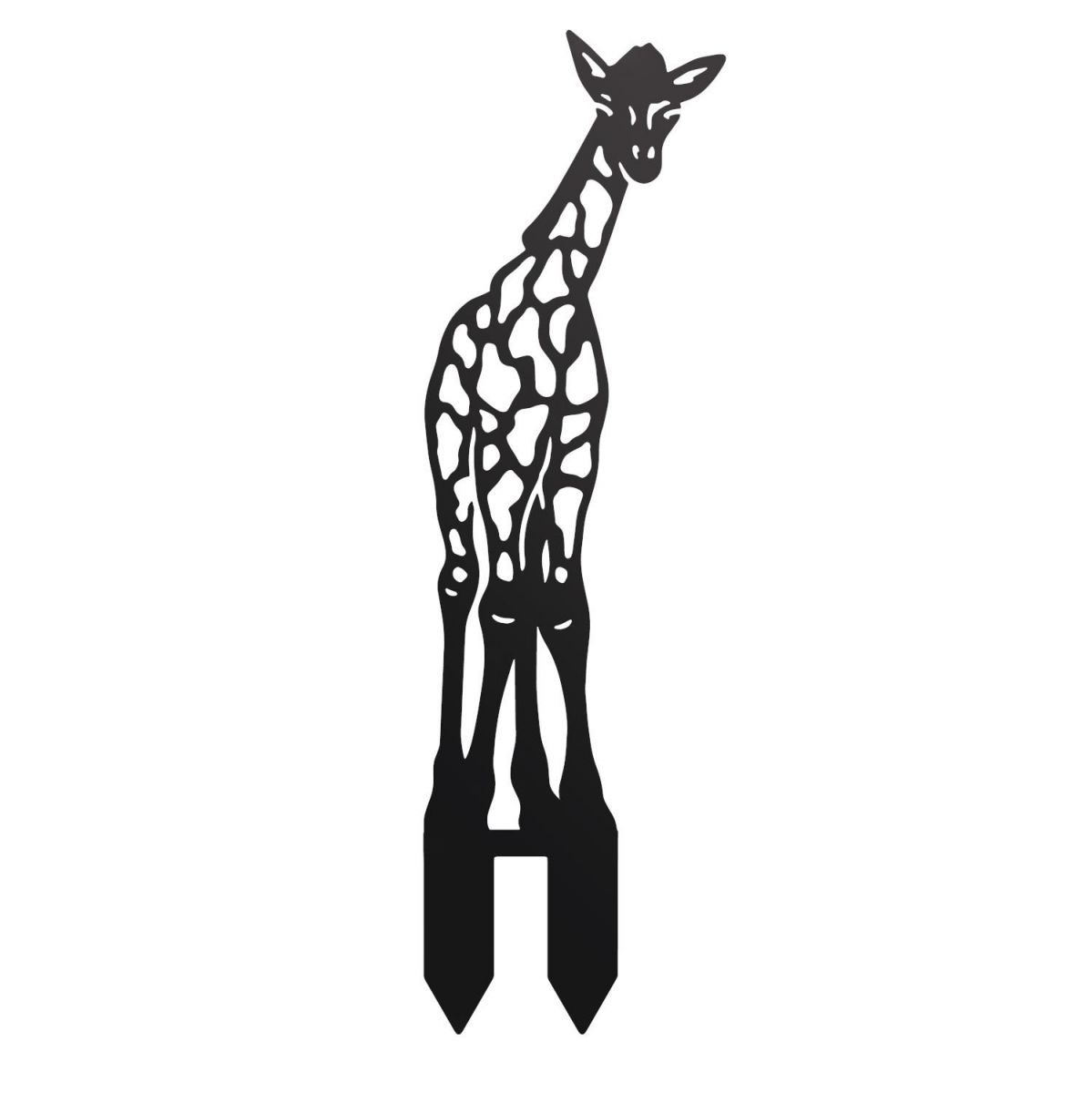 Black Baby Giraffe Silhouette on White Background
