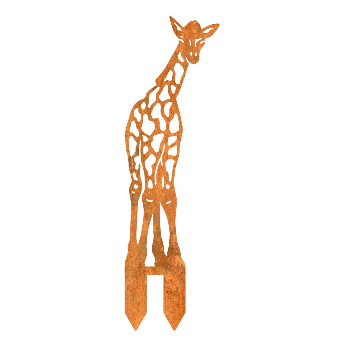 Rustic Baby Giraffe Silhouette on White Background