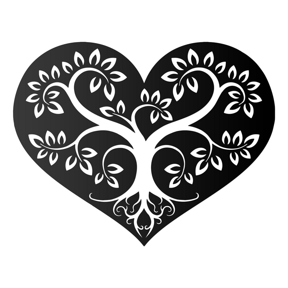 Tree Heart Wall Art in a Black Finish