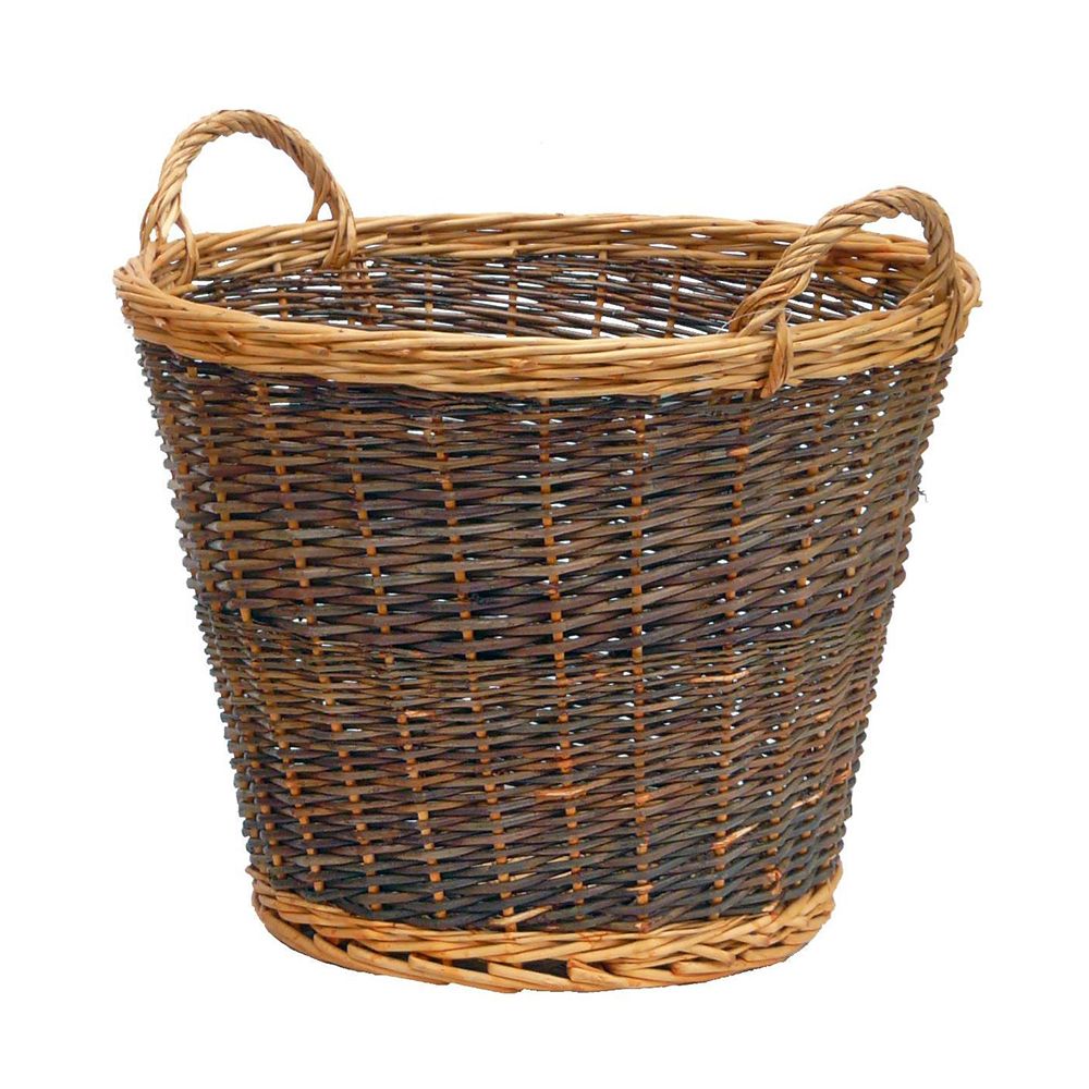 Large Mixed Tone Traditional Log Basket