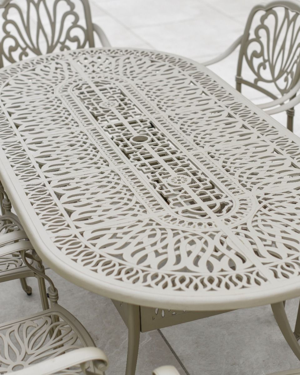 Large Oval Champagne Garden Table Large Oval Champagne Garden Table