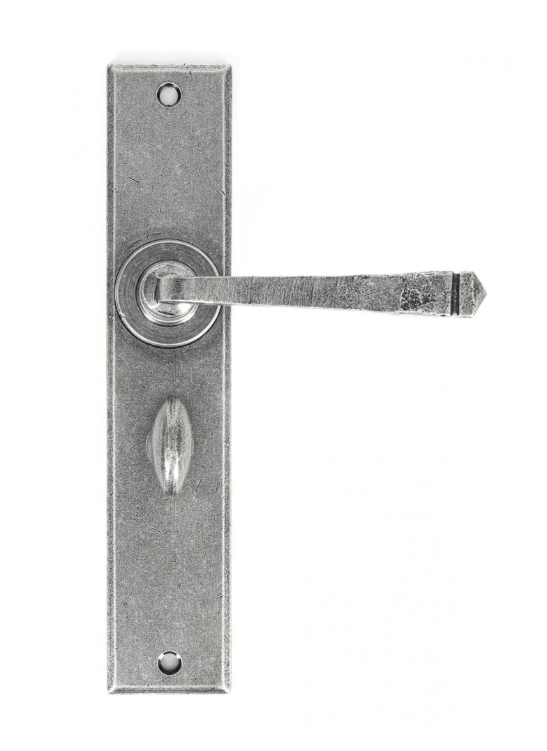 "Ravenscroft" Large Pewter Simplistic Lever Handle With Bathroom Lock