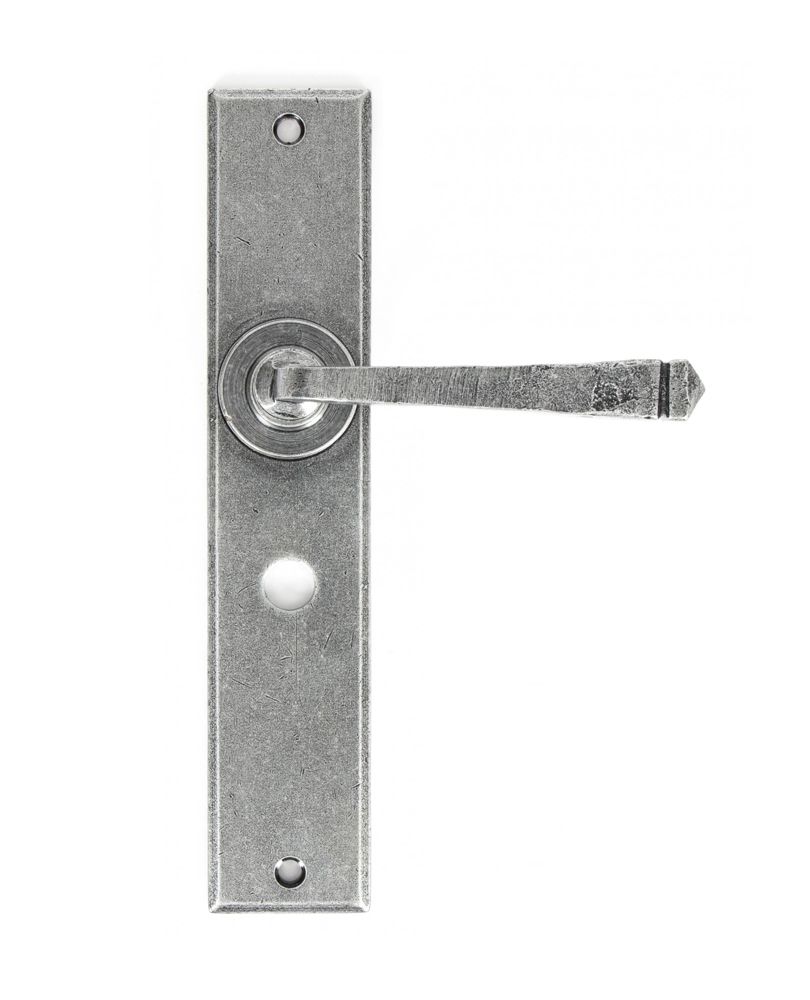 "Ravenscroft" Large Pewter Simplistic Lever Handle With Bathroom Lock