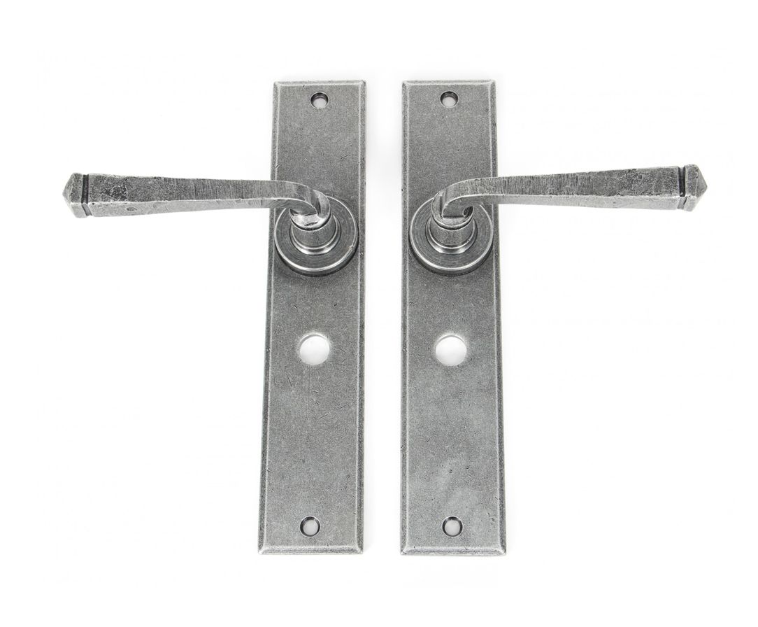 "Ravenscroft" Large Pewter Simplistic Lever Handle With Bathroom Lock