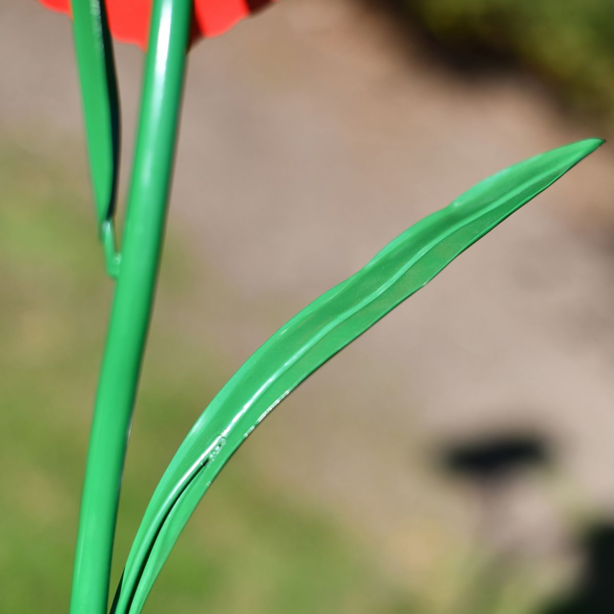 Close-up of the Green Metal Stem Spike