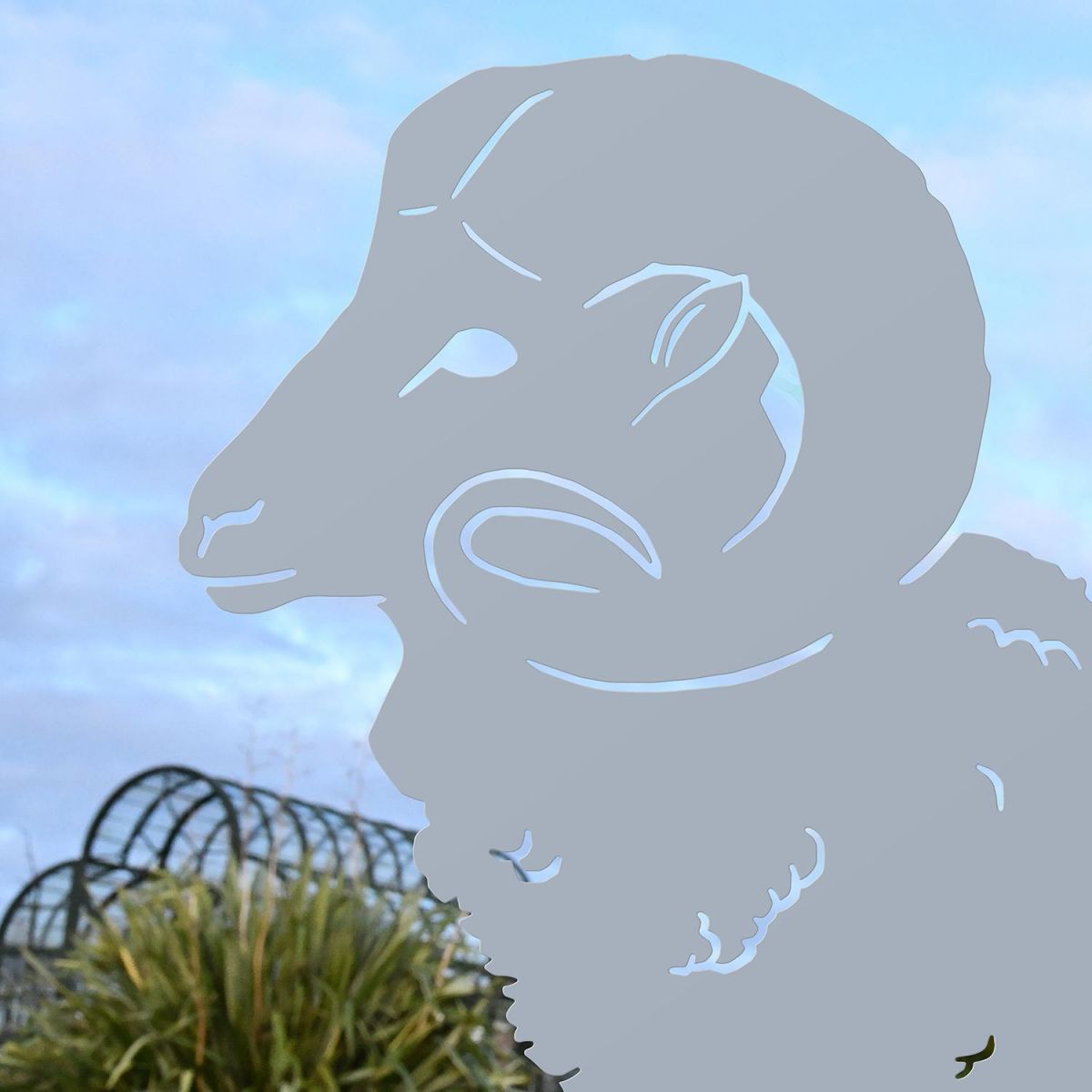 Close-up of the Head on the Ram Silhouette