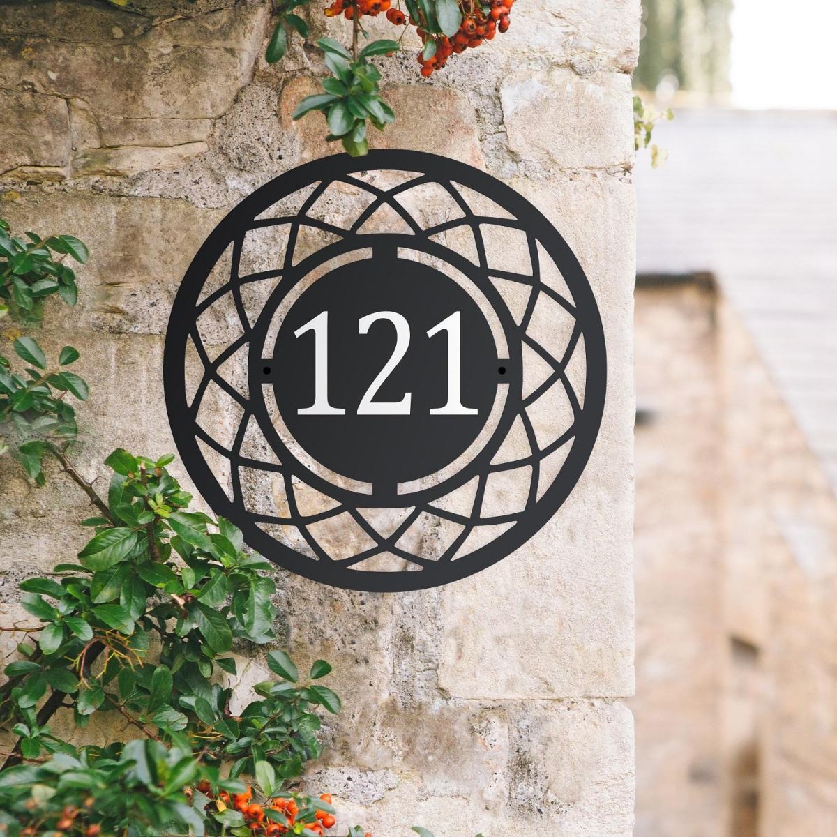 Lattice Design Iron House Number Sign Lattice Design Iron House Number Sign