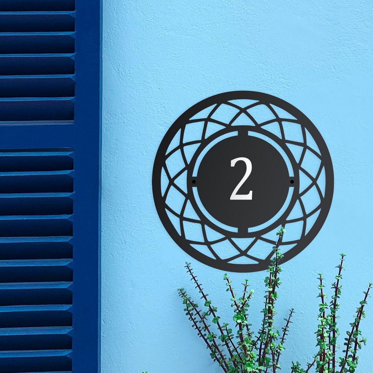 Iron Lattice Design House Number Sign Iron Lattice Design House Number Sign