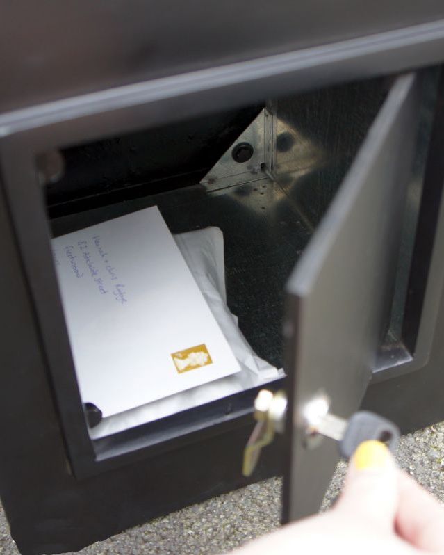 Black & Gold "Grosvenor" Post Box - Front & Back Plates