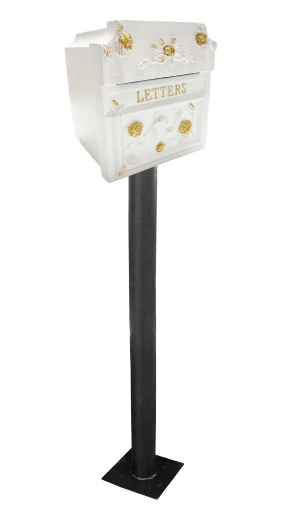 “Windsor Rose” White and Gold Post Box