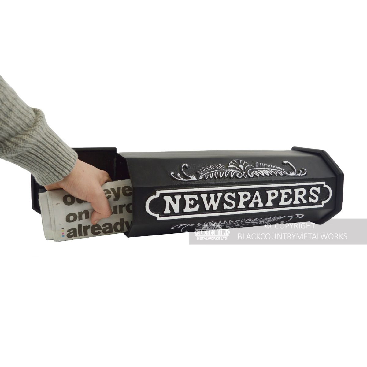 "Times Past" Black & White Victorian Newspaper Box