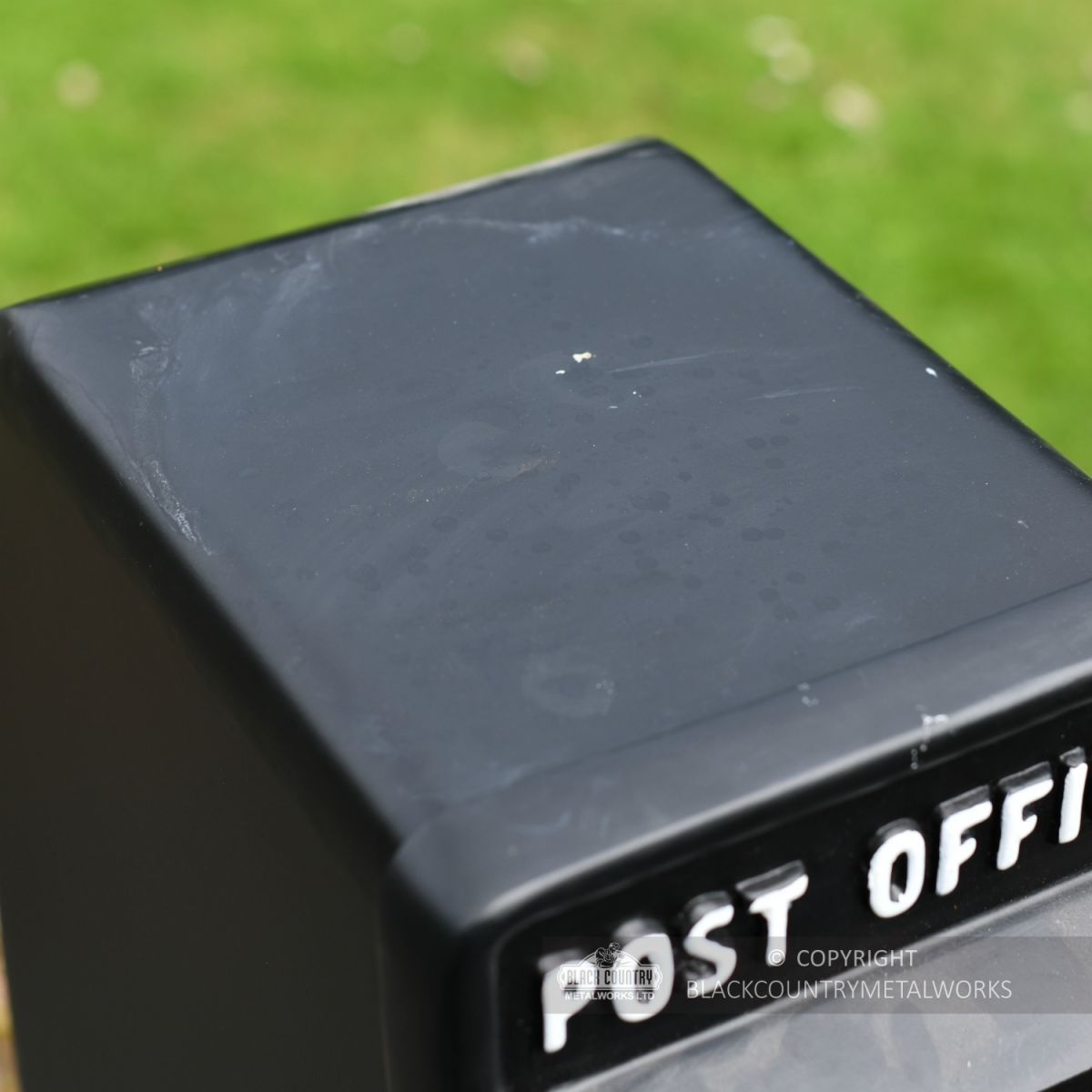 "Original Reproduction" Black Elizabeth Regina Post and Parcel Box With Stand