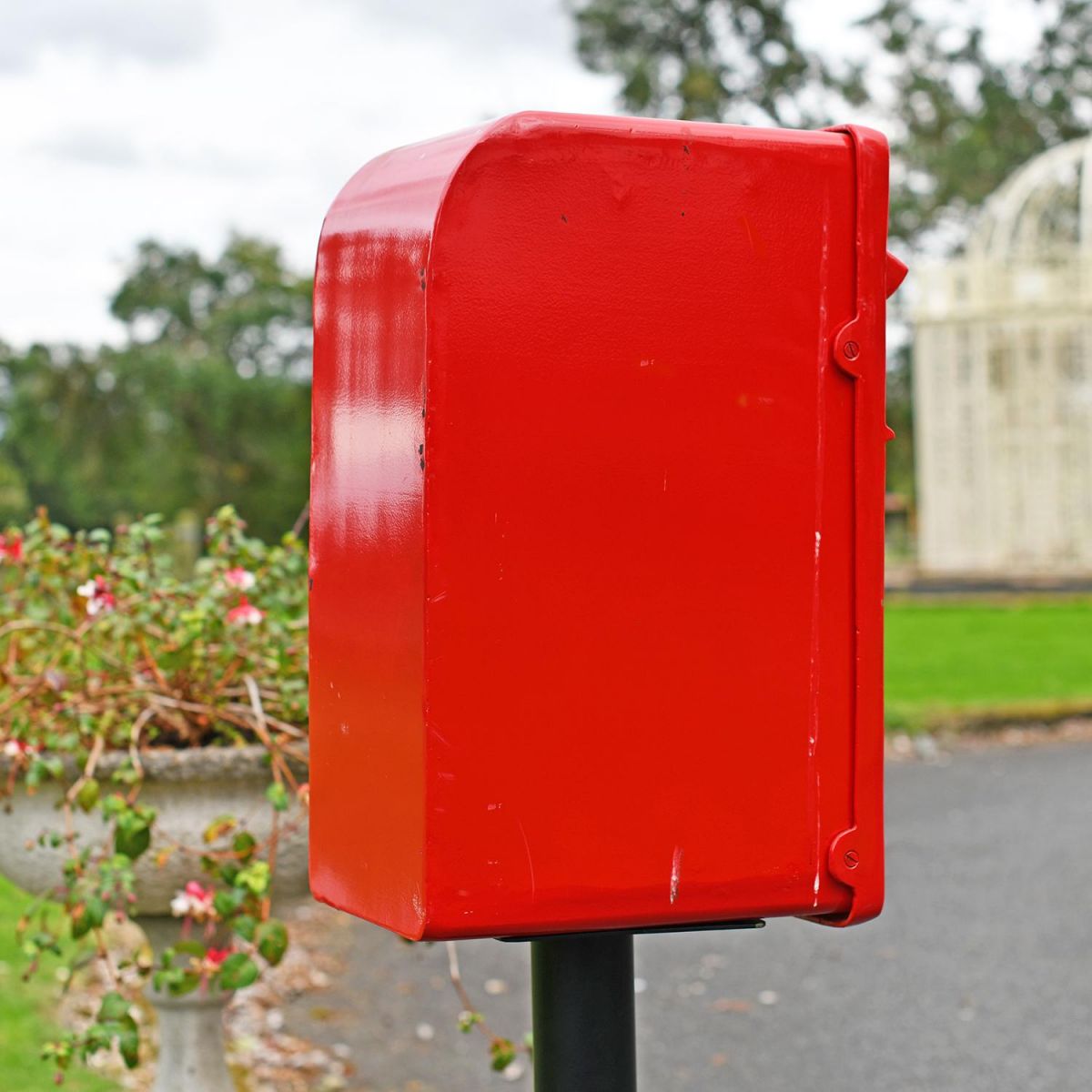 View of the Back of the "Original Reproduction" Red Elizabeth Regina Post & Parcel Box