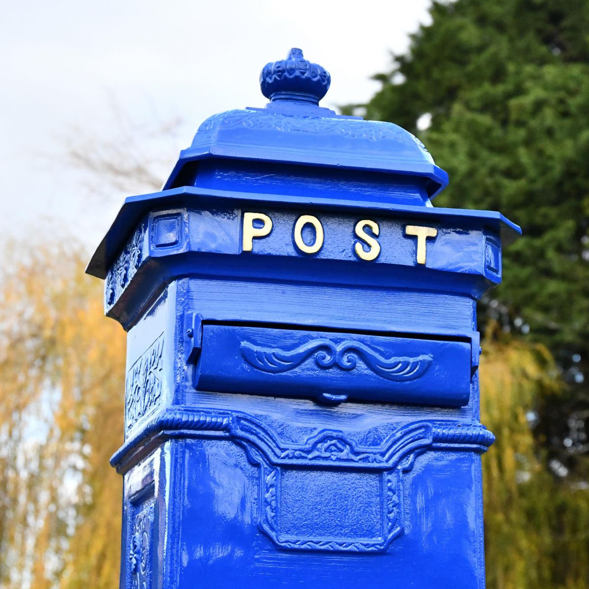 Close up of "POST" Camden Post Box 