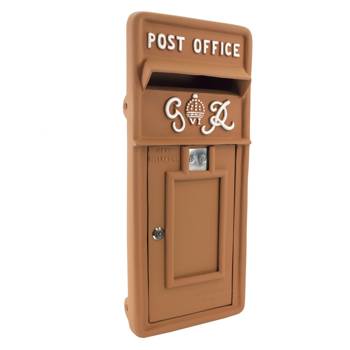 King George Rex Post Box Front - Rustic