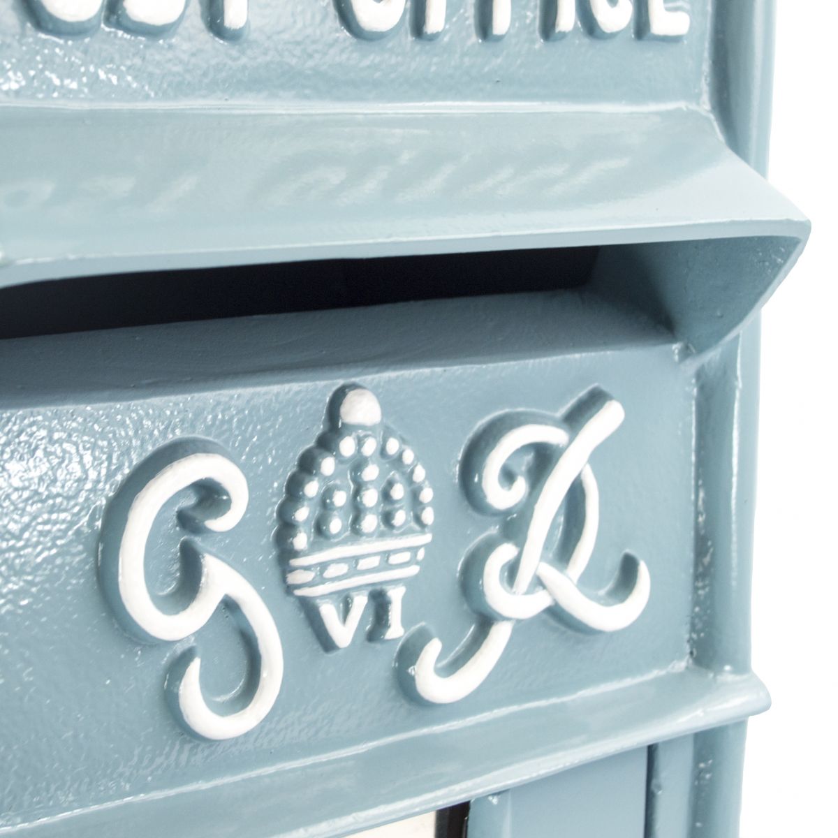 King George Rex Post Box Front - Blue 