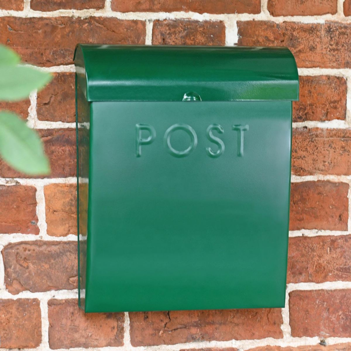 “Vineyard Valleys” Green Contemporary Post Box on Wall 