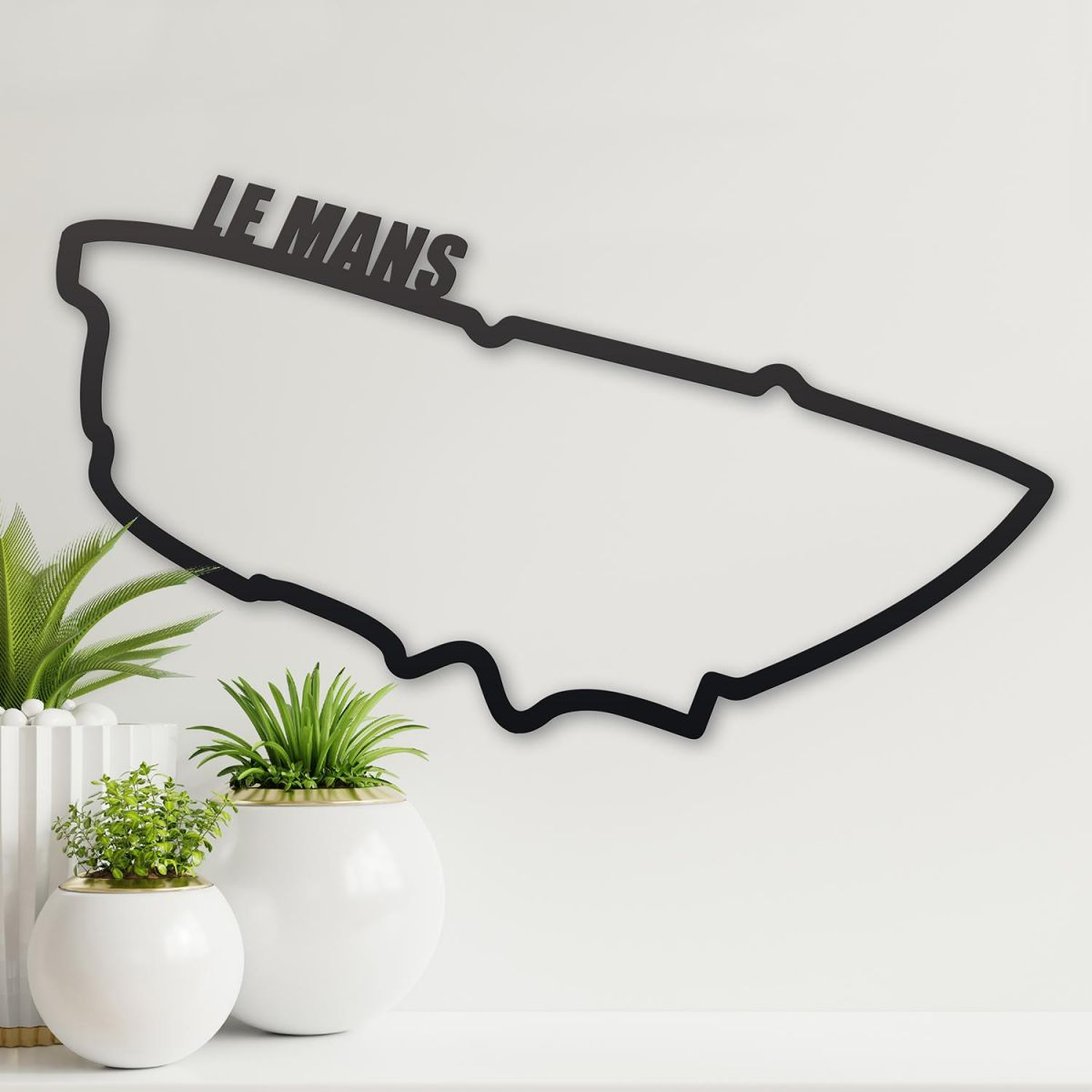 Le Mans Race Track Wall Art on a Cream Wall