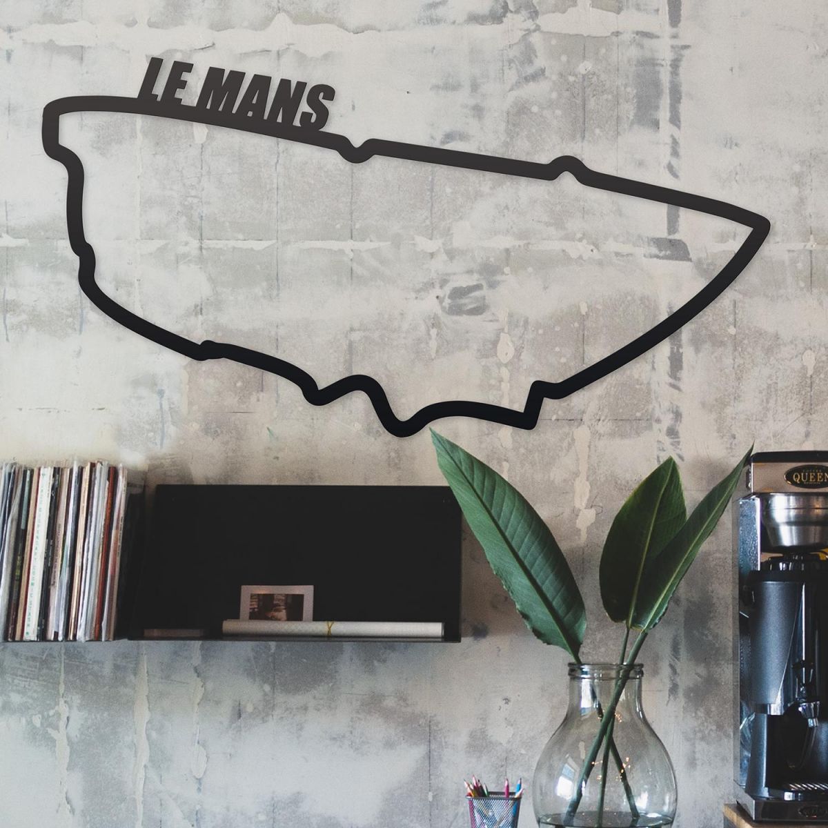 Le Mans Race Track Wall Art in situ in the Office