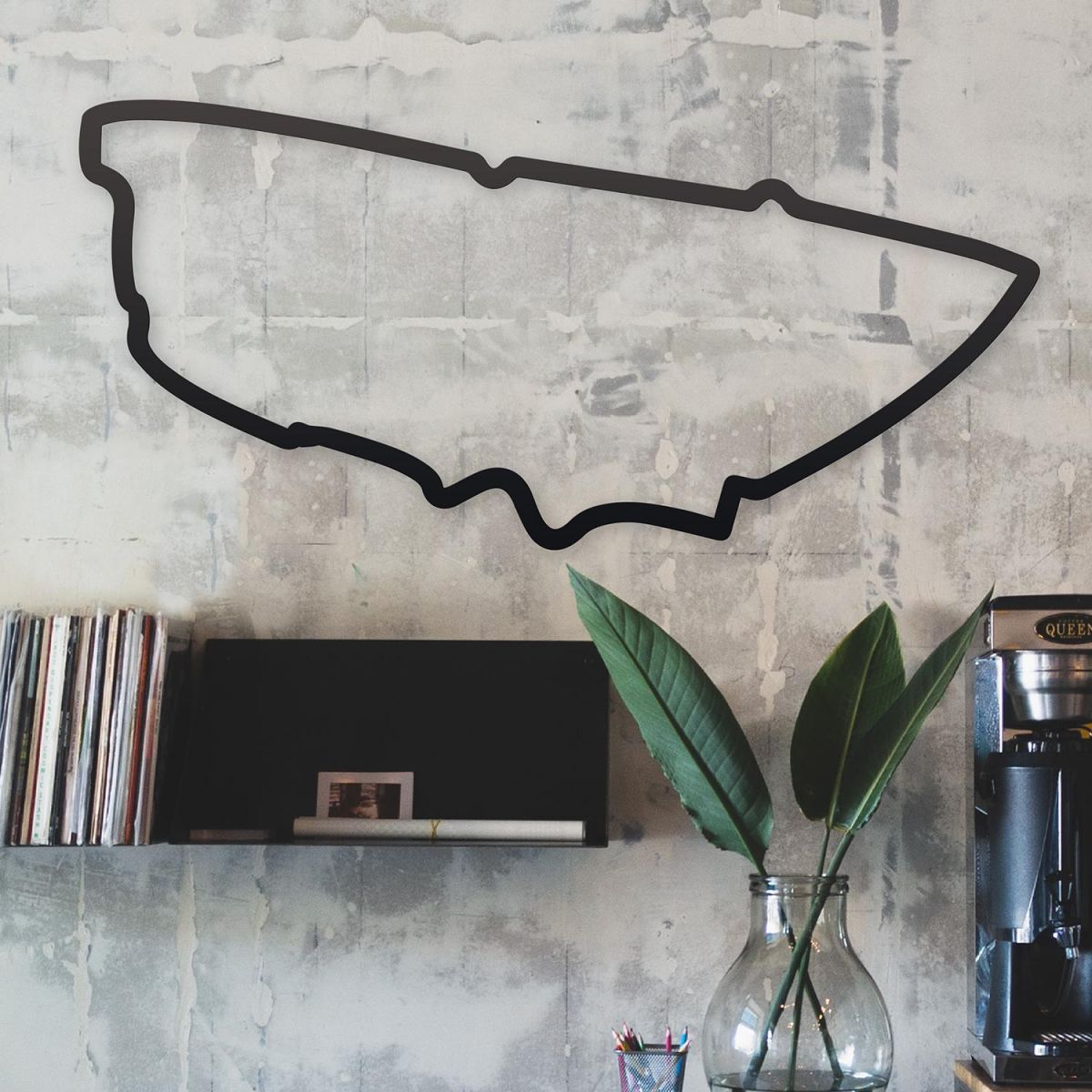 Le Mans Race Track Wall Art in situ in the Office