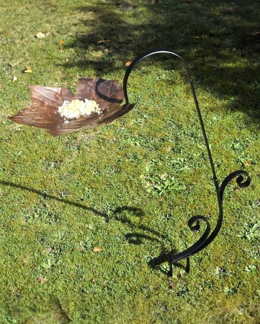 "Forever Autumn" Leaf Design Bird Bath Feeder in Situ