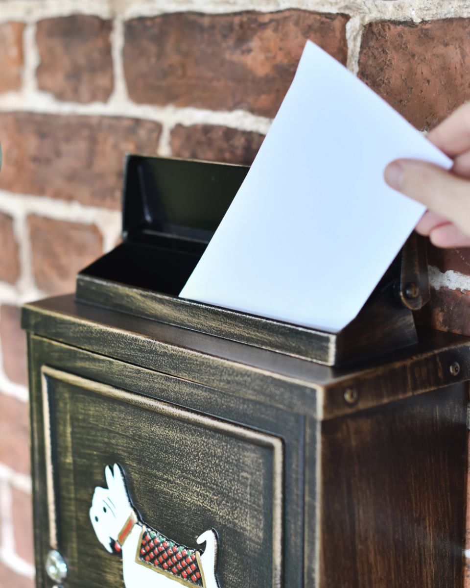 Letter Flap On The Antique Bronze Oxford Scottish Terrier Post Box Letter Flap On The Antique Bronze Oxford Scottish Terrier Post Box