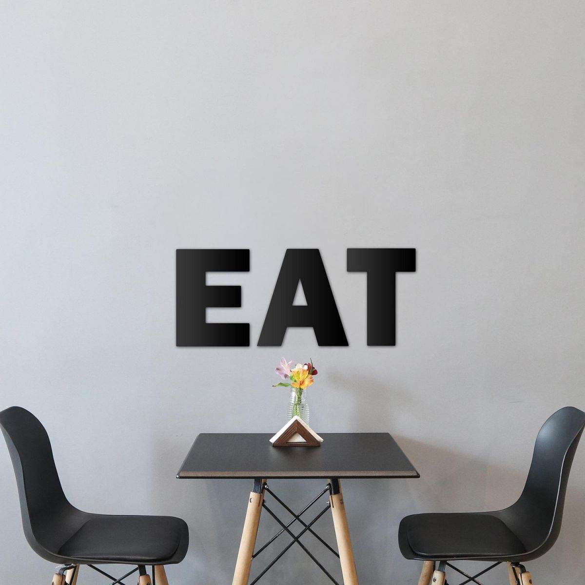 "EAT" Black Metal Letters 
