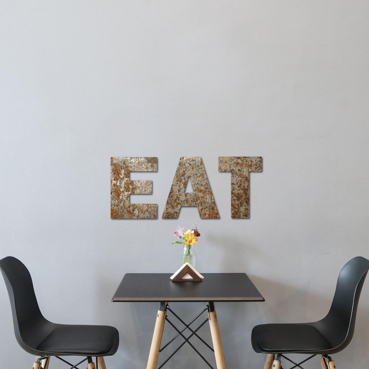 "EAT" in Rustic Metal finish  "EAT" in Rustic Metal finish