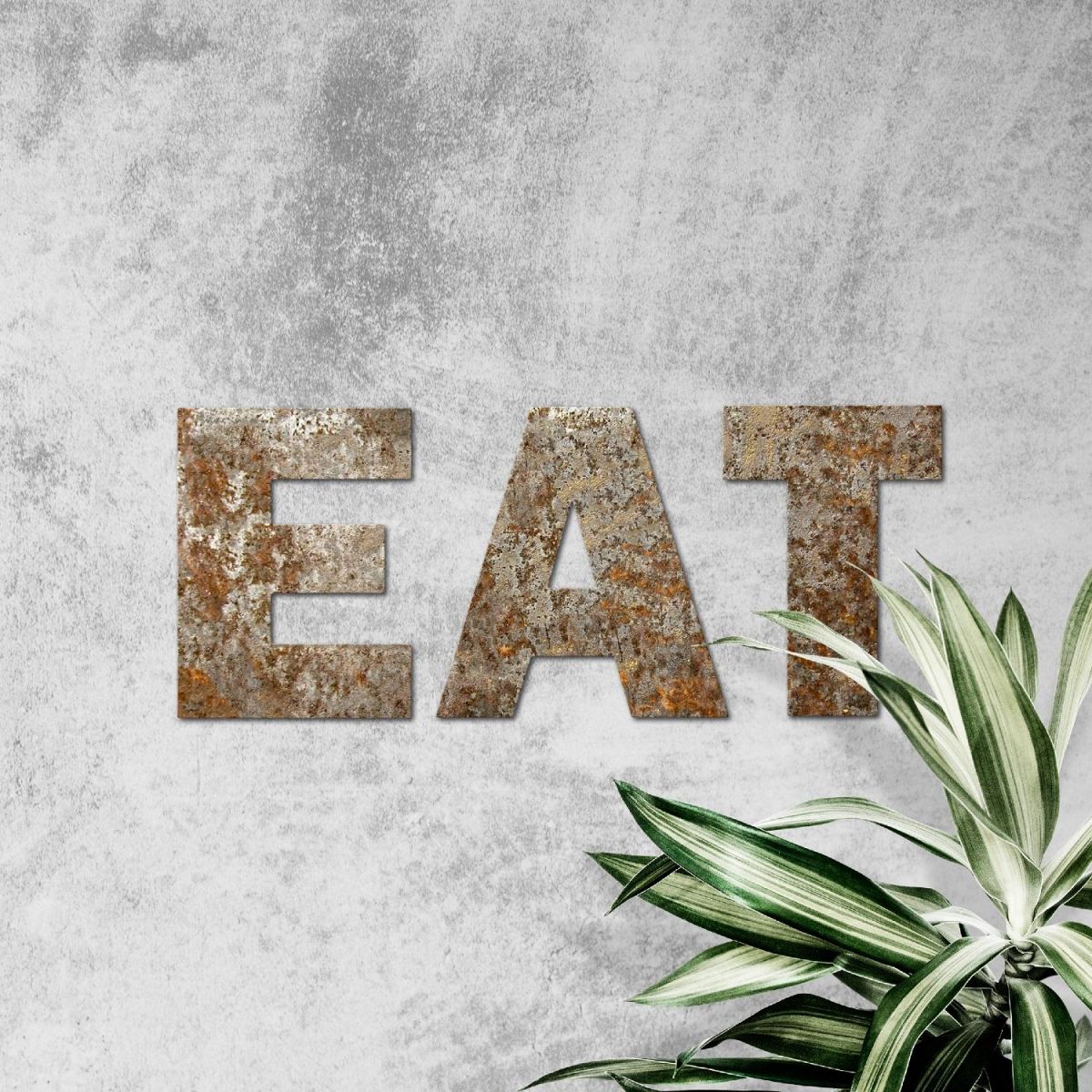 "EAT" Sign in Rustic Metal  "EAT" Sign in Rustic Metal