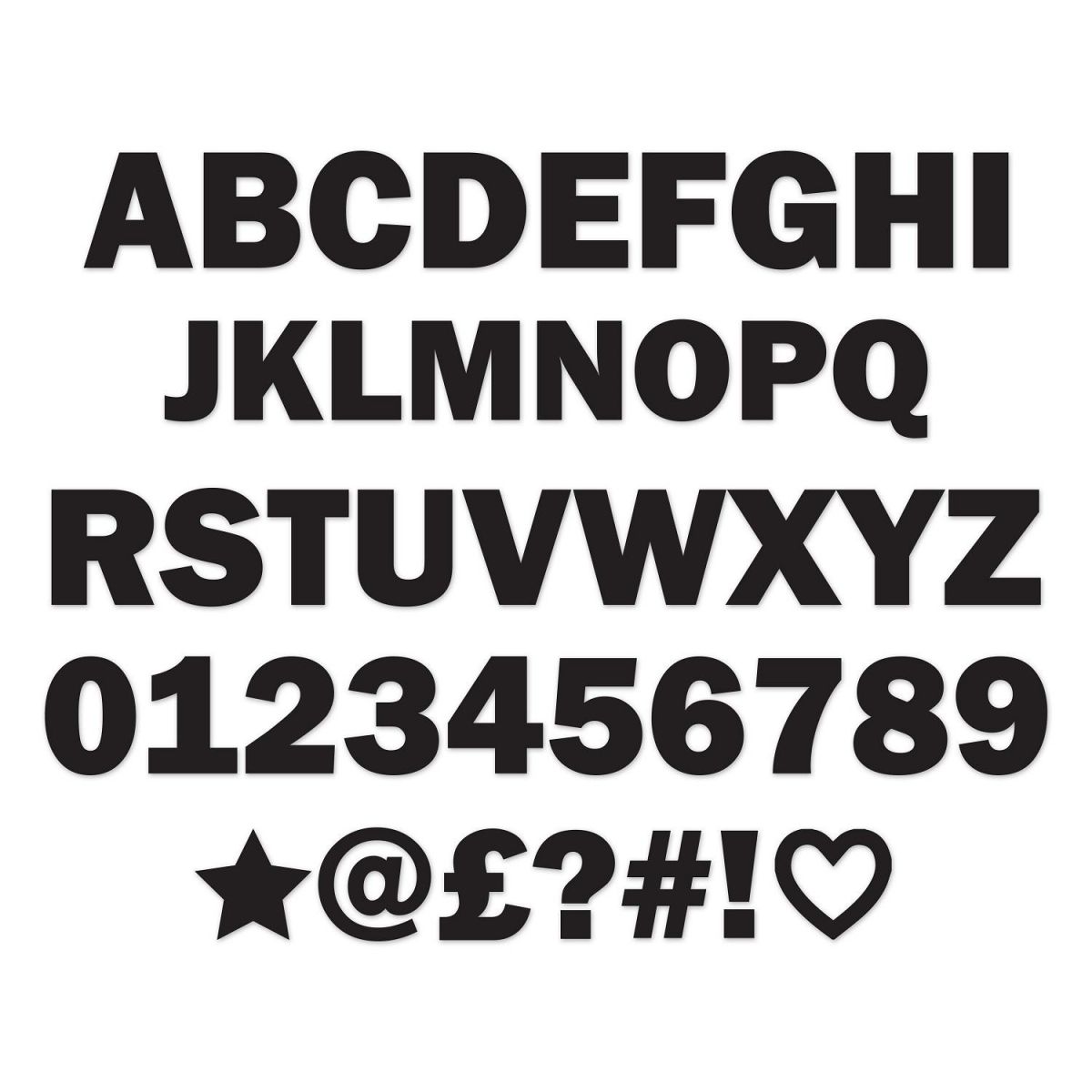 Individual Metal Letters & Numbers - Black