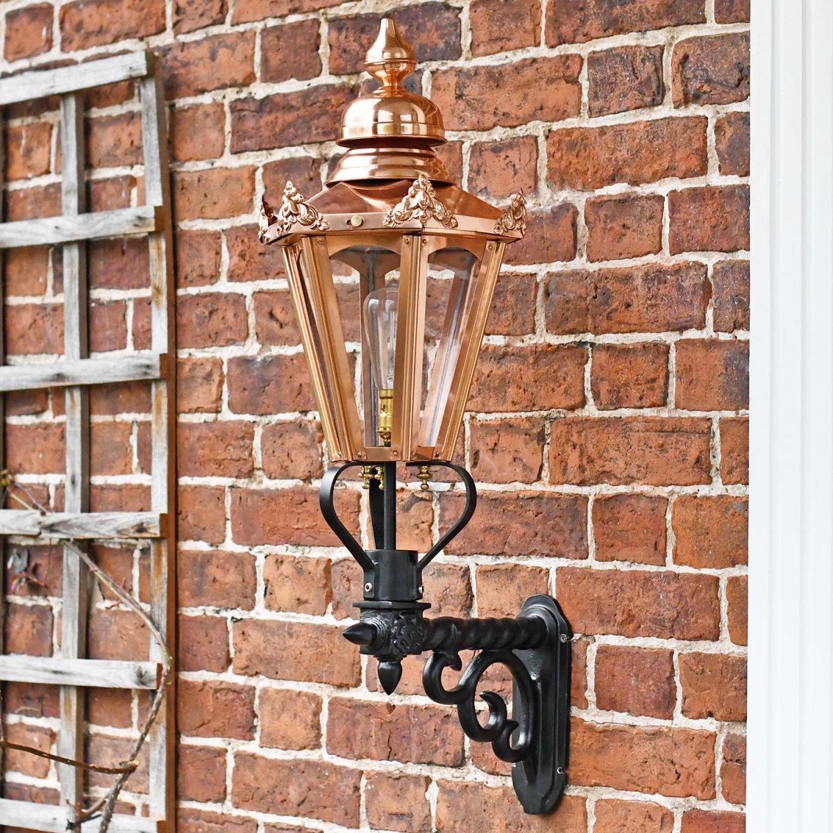 Exterior garden wall lantern on bracket