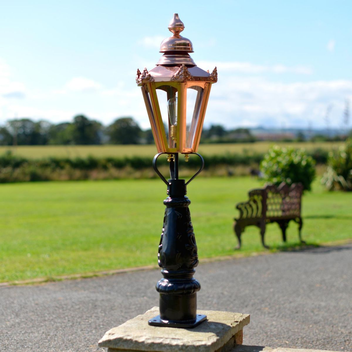 Copper Concordia Patio or Driveway Lighting in Situ on a Driveway