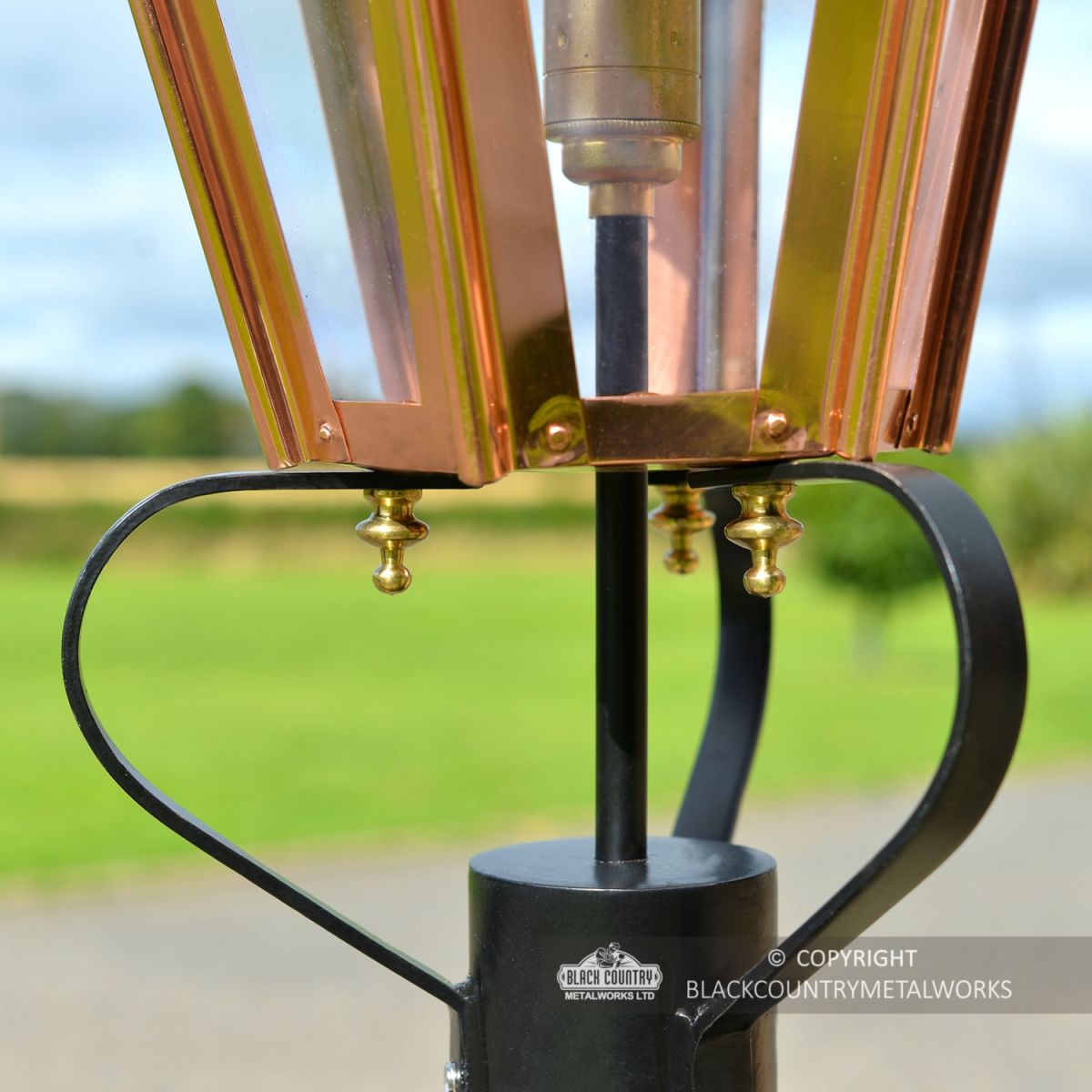 Close-up of the Frog Collar and Brass Fixings on the Lantern
