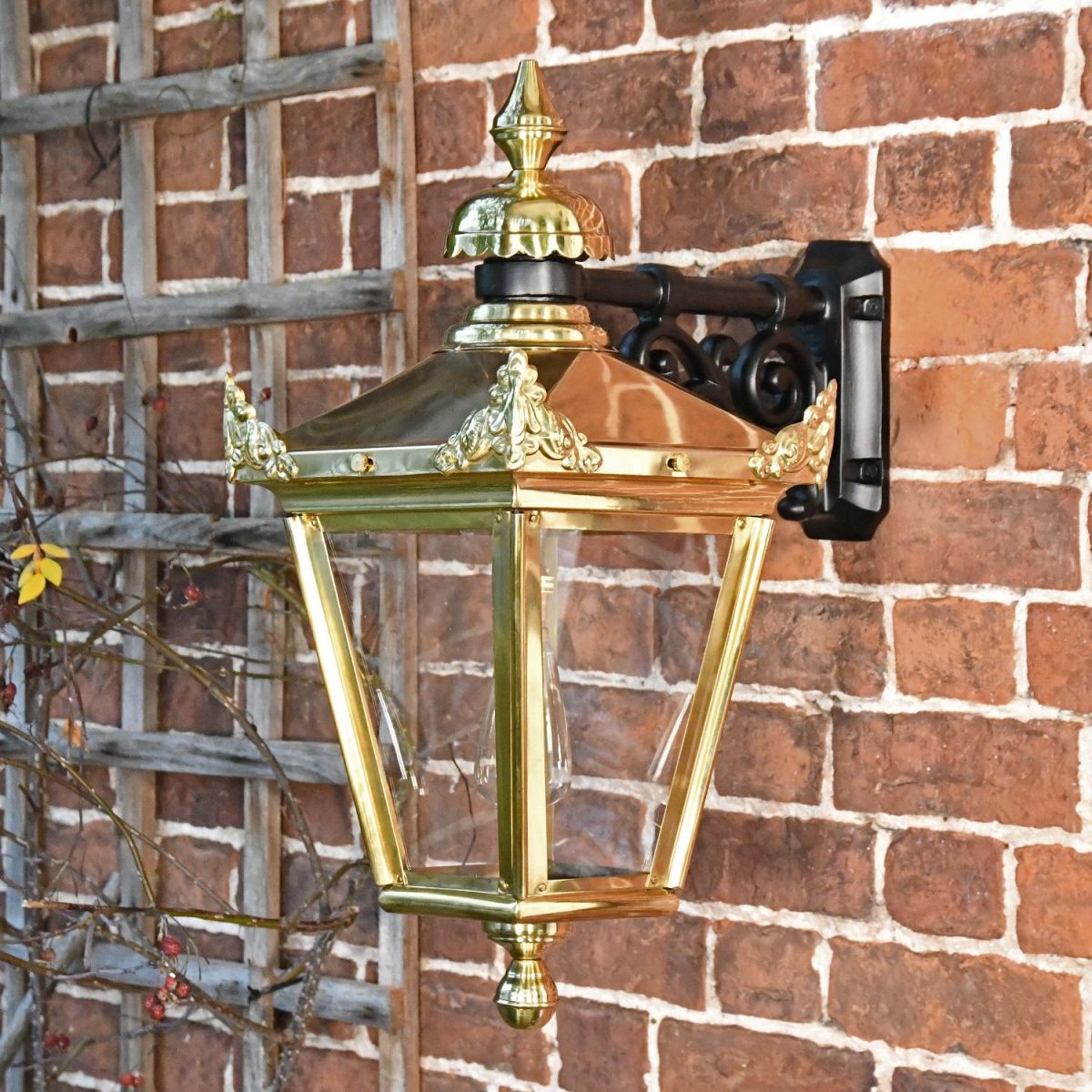 Polished Brass Suspended Wall Lantern 63 x 47.5cm