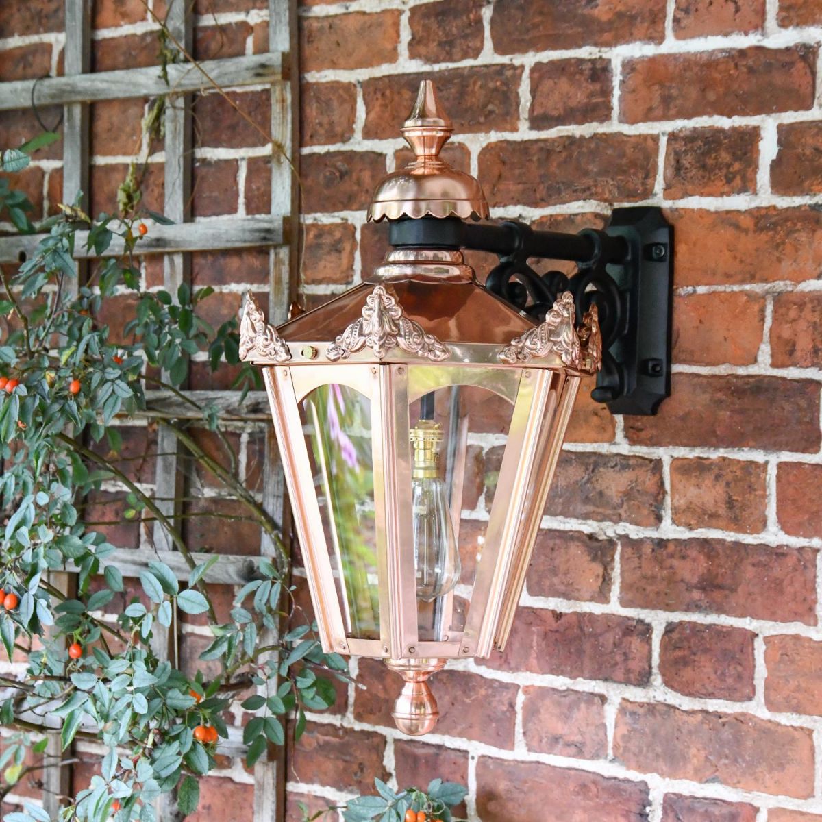 Copper Hexagonal Wall Lantern 