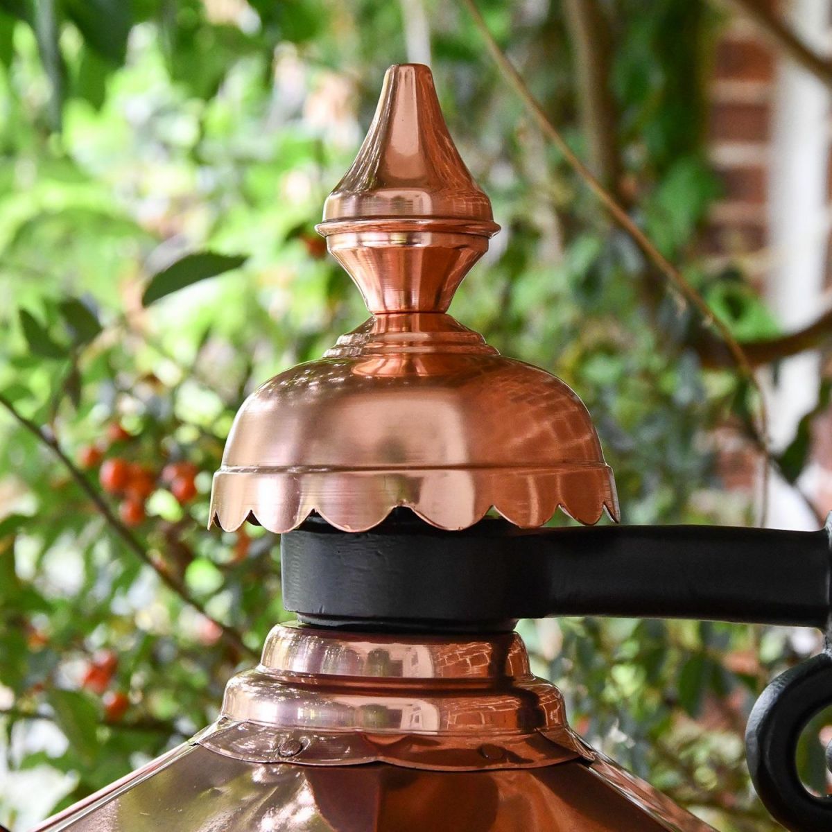 Close up of copper finial 