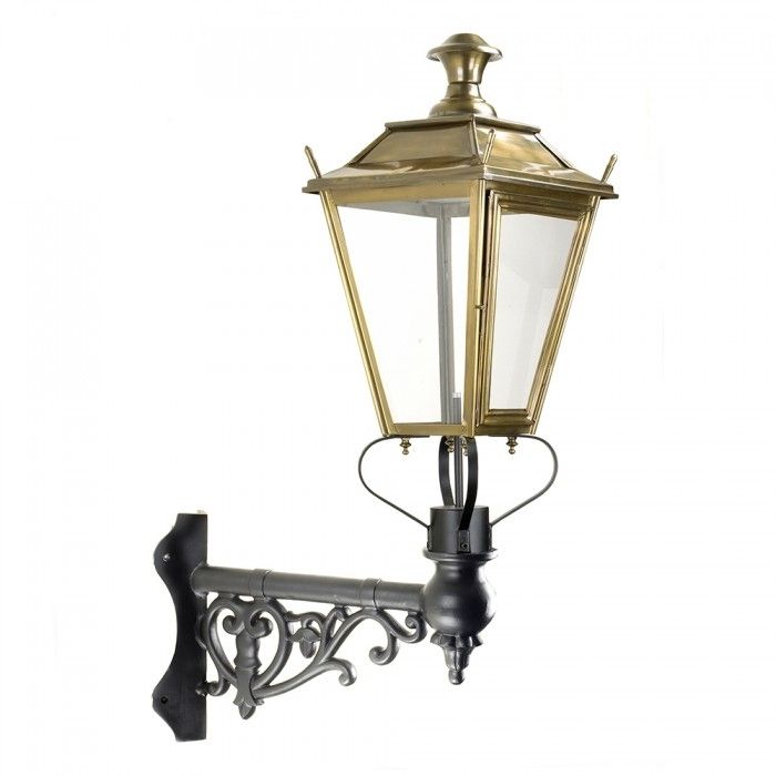 Brass Dorchester Lantern On Ornate Corner Bracket 