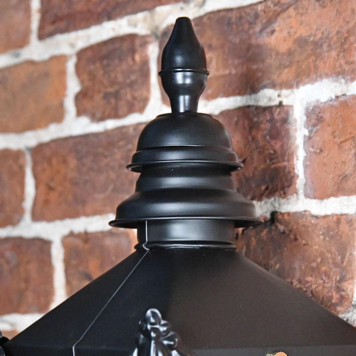Harrogate Black Wall Lantern with top finial 