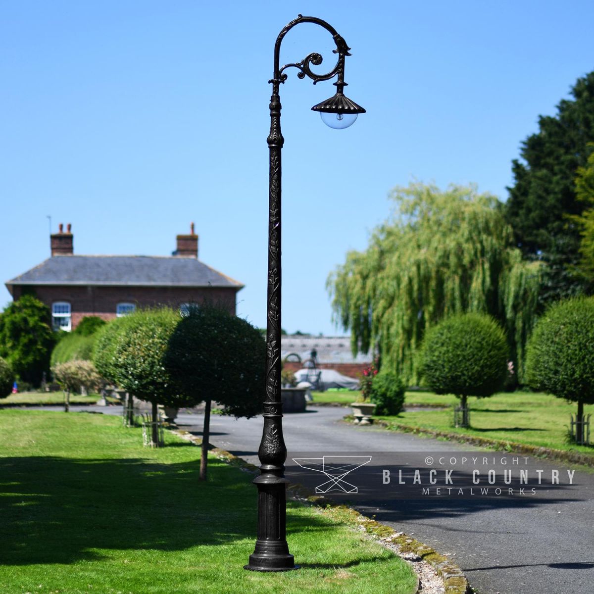 "Lady Oralie" Deluxe Cast Iron Victorian Lamp Post finished in Black