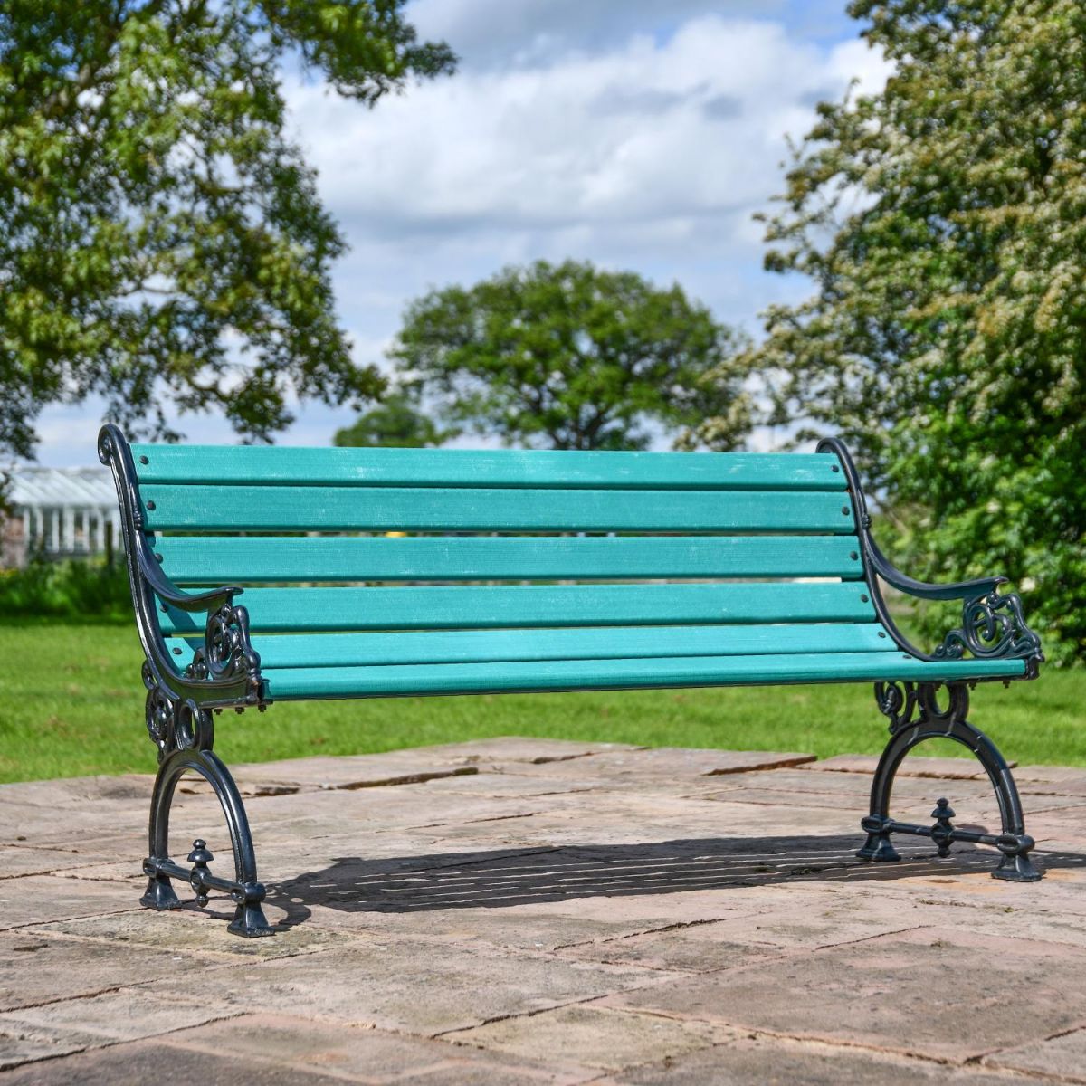 Ornate Scroll Design Green Park Bench  Ornate Scroll Design Green Park Bench