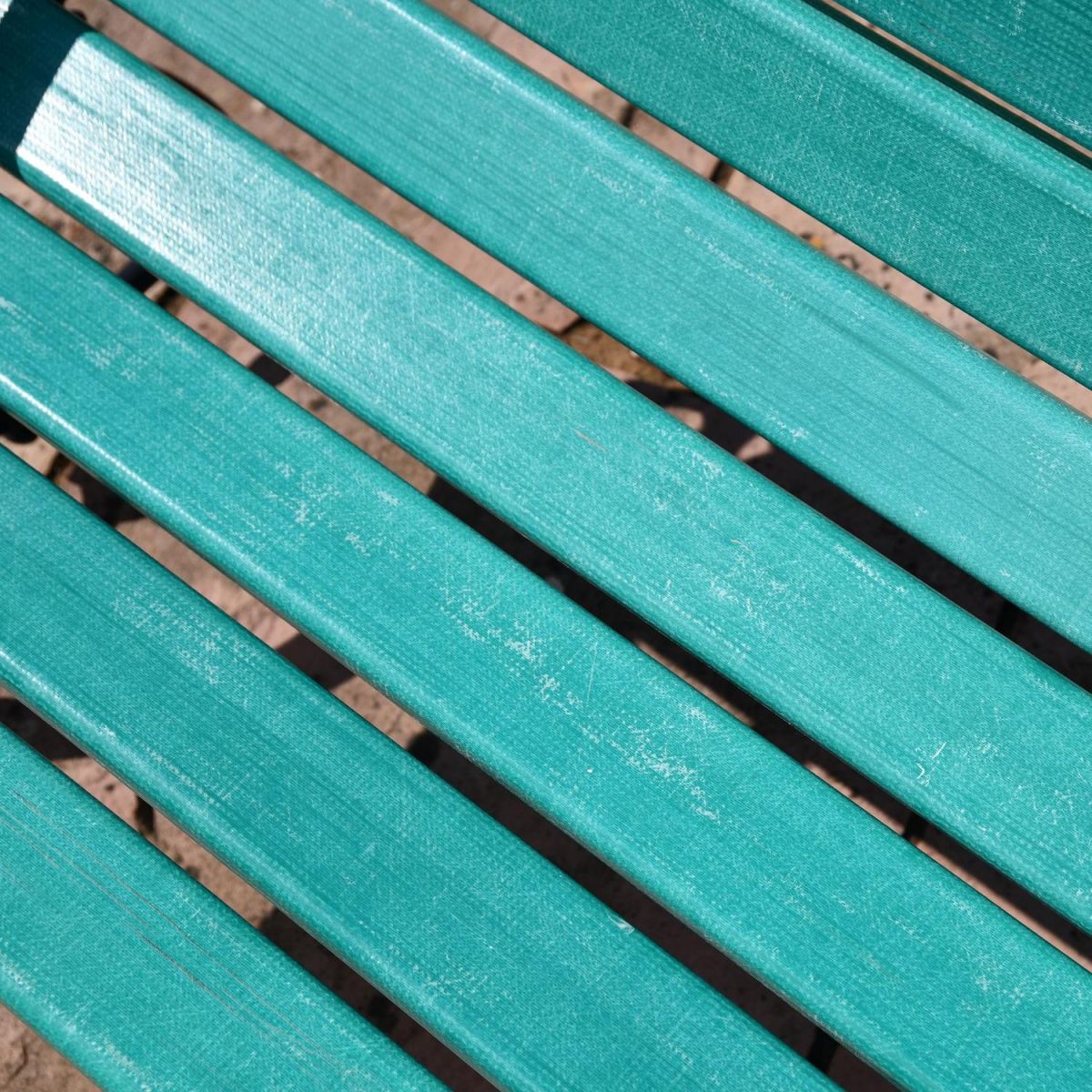 Close up of "green" slats  Close up of "green" slats