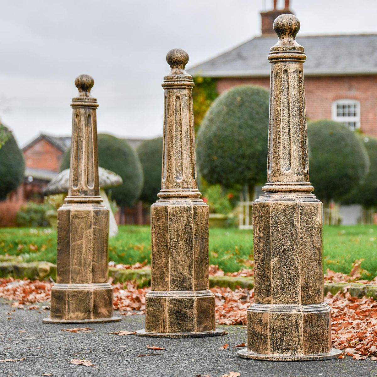 Antique Gold Driveway Bollards