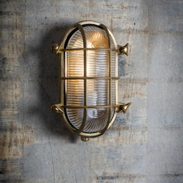 Natural Brass Flush Fix Bulkhead Light Natural Brass Flush Fix Bulkhead Light